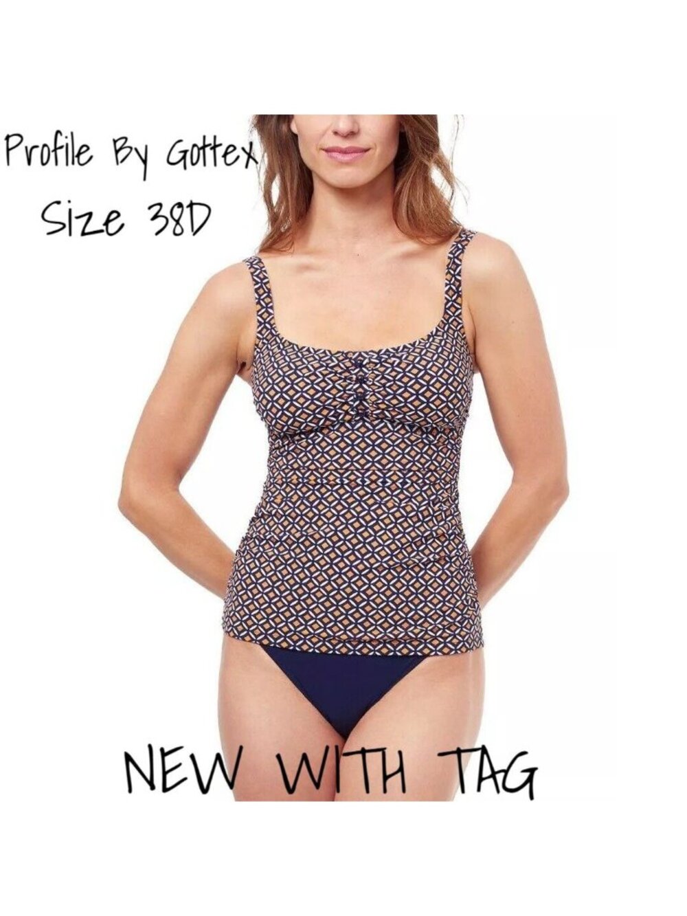Profile By Gottex Women's D-Cup Underwire Tankini Top 38D New With Tag